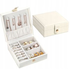 Скринька для зберігання прикрас, маленький футляр для ювелірних виробів, органайзер для ювелірних виробів, біла EX-C5.W