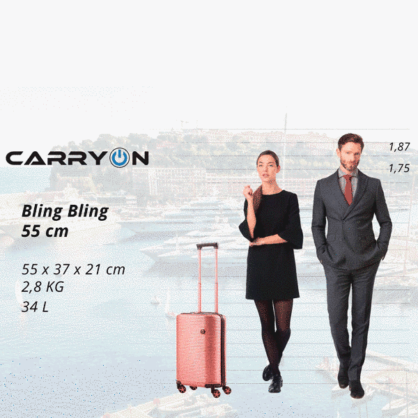 Чемодан CarryOn Bling Bling (S) Rose Gold
