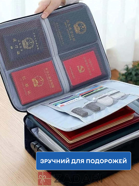 Дорожный органайзер, сумка с кодовым замком, секциями, отделениями Черный NJU01-FGH04