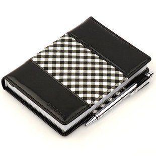 Щоденник Gingham малий чорний з ручкою Cr248-11s