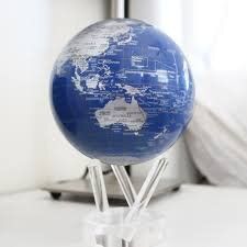 Гиро-глобус Solar Globe Mova "Политическая карта" 11,4 см, голубой с серебром (MG-45-NBE)