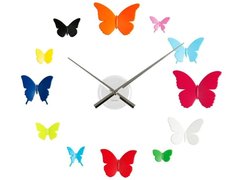 Часы настенные "DIY бабочки" цветные