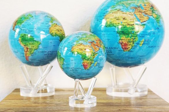 Глобус самовращающийся Solar Globe Mova Физическая карта Мира