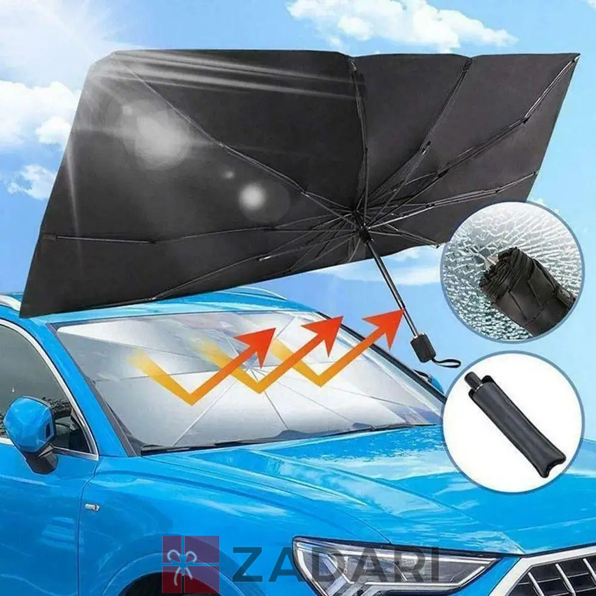 Автомобильный зонт от солнца, солнцезащитный экран летний в машину 78x138 см WER01-FGH03