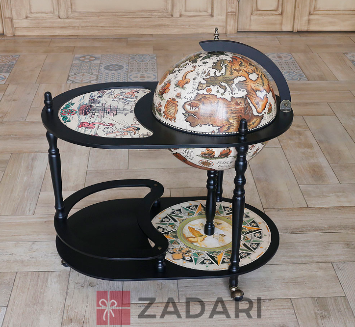 Глобус бар со столиком Карта мира черный сфера 42 см Grand Present 42004W-B