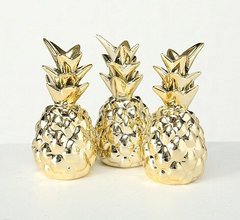 Декор ананасы набор из трех золотая керамика h11см 7709700 (19477)
