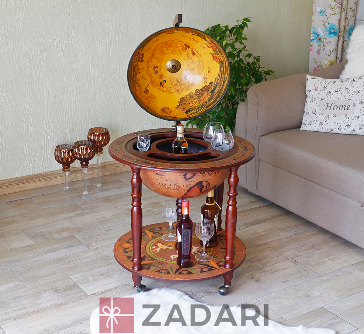 Глобус бар підлоговий Зодіак кремовий сфера 45 см Grand Present 45003N