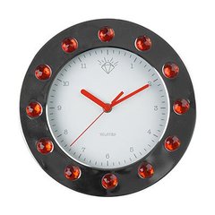 Часы настенные "Бриллианты", красные
