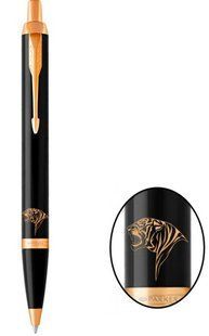 Ручка шариковая Parker IM 17 Black GT BP Тигр рычащий 22 032_Z102