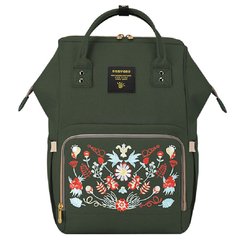 Рюкзак для мамы Sunveno Diaper Bag Dark Green Embroidery NB22179.UNI