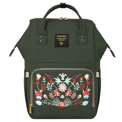 Рюкзак для мами Sunveno Diaper Bag Dark Green Embroidery NB22179.UNI
