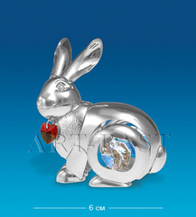 Фигурка "Кролик" посеребр. с красным сердцем (Юнион) AR-86
