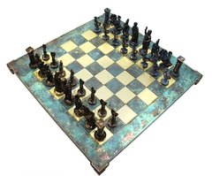 Шахматы Manopoulos "Греко-римские", бирюзовые 44х44см S11TIR