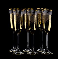 Набор для шампанского с позолотой (6 бокалов)