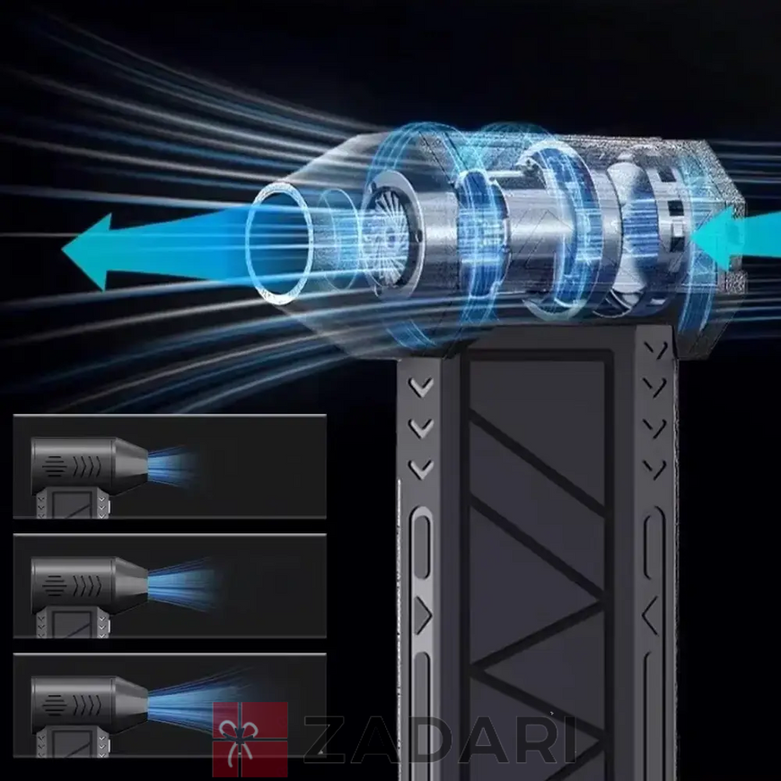 Портативный турбовентилятор 5000мАч, заряд от USB HJU01-FGY02