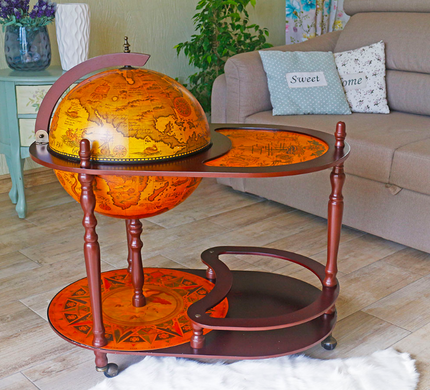 Глобус бар со столиком Старинные карты коричневый сфера 42 см Grand Present 42004R