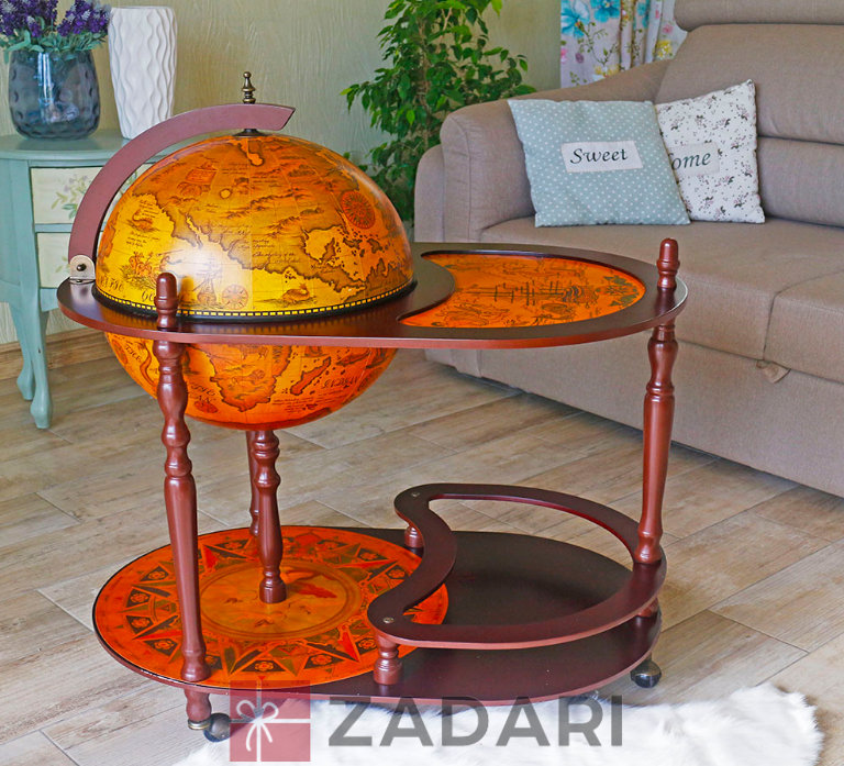 Глобус бар со столиком Старинные карты коричневый сфера 42 см Grand Present 42004R