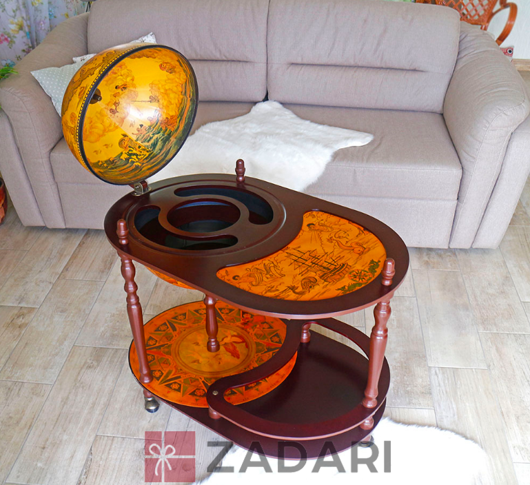 Глобус бар со столиком Старинные карты коричневый сфера 42 см Grand Present 42004R
