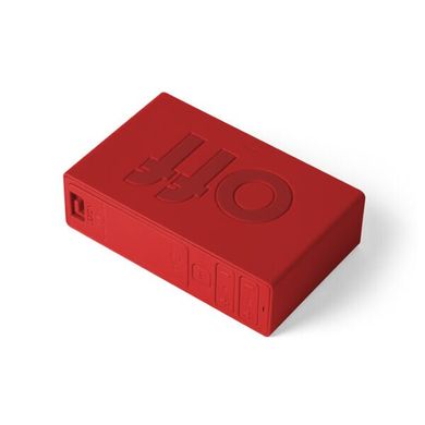 Будильник FLIP+ OFF/ON, резиновый/10,4*3*6,5 cm/красный