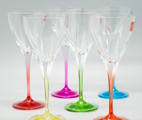 Набор 6 цветных бокалов для вина FUSION COLOUR Suggest 197-5002