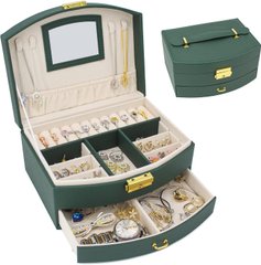 Скринька для зберігання прикрас, органайзер для ювелірних виробів, футляр для біжутерії BX-02.09GREEN зелена