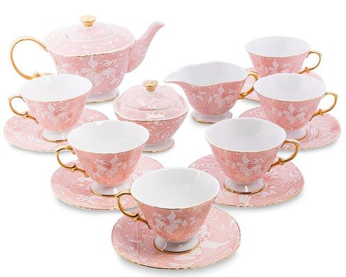 Чайный сервиз "Фиоре Дорато" розовый AS-41