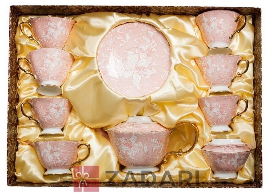 Чайный сервиз "Фиоре Дорато" розовый AS-41