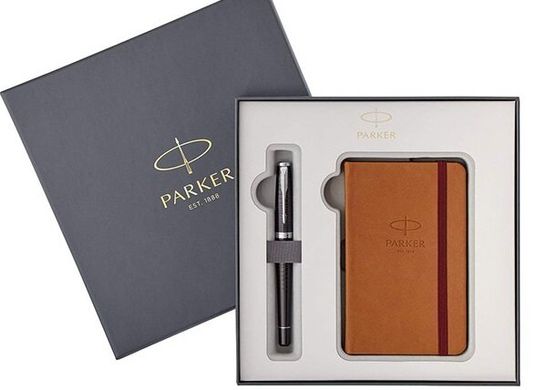 Набор Parker Urban 17 Premium Ebony Metal CT FP M: перьевая ручка и записная книжка 32 012b18