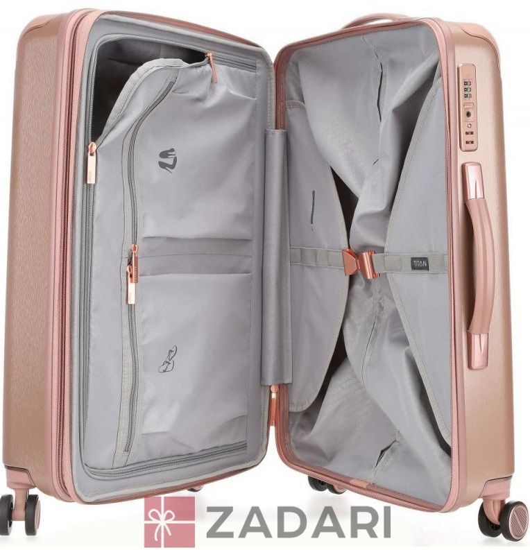 Чемодан на 4 колесах Titan BARBARA GLINT/Rose Metallic M Средний розовый Ti845405-15