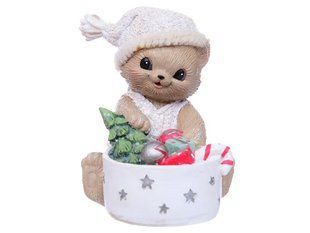 Фигурка декоративная котик с подарками 9см упаковка 12шт