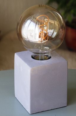 Настільна лампа нічник "Тесла" сірий бетон h10см (комплект світильник та лампа) 1009768