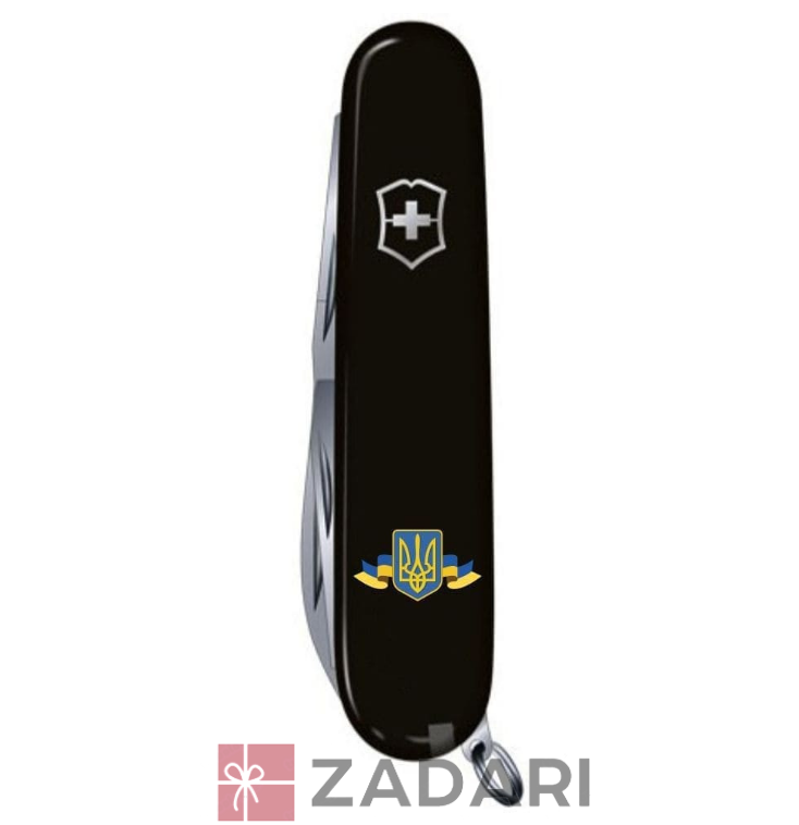 Складний ніж Victorinox CLIMBER UKRAINE Герб України зі стрічкою 1.3703.3_T1010u