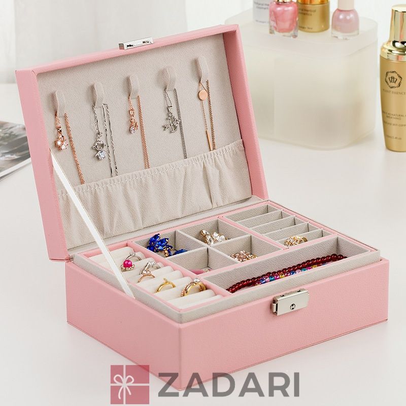 Шкатулка хранения украшений  23 х 17 х 8,5 см розовая ZX-0087Pin