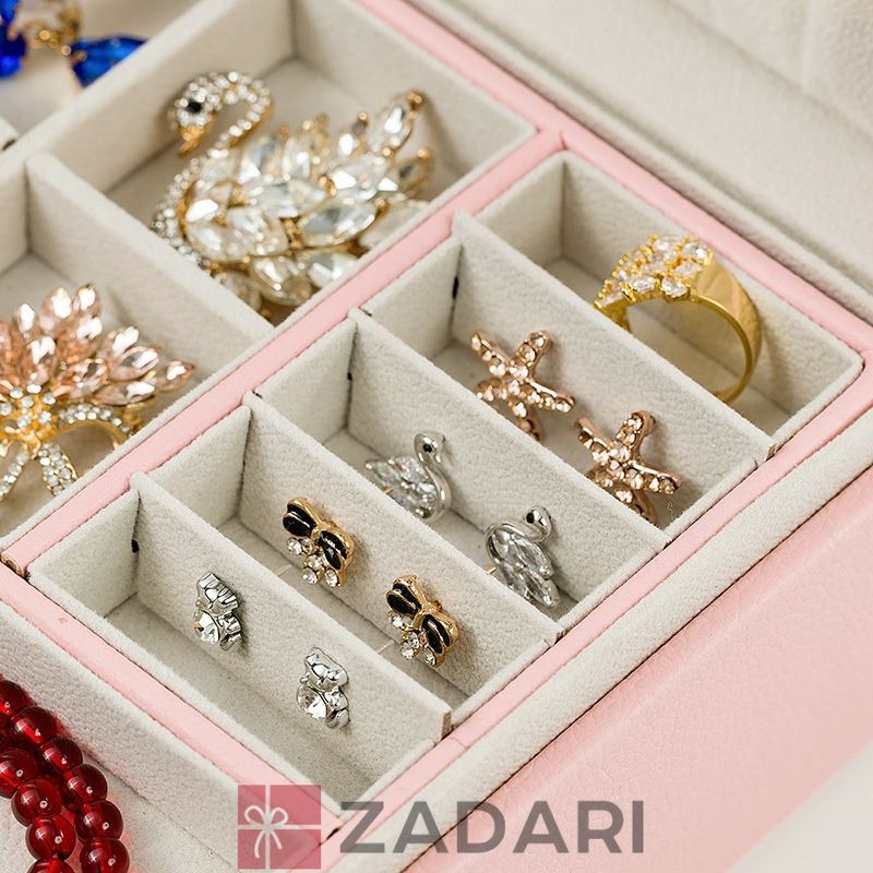Шкатулка хранения украшений  23 х 17 х 8,5 см розовая ZX-0087Pin