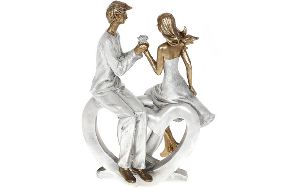Декоративная статуэтка Влюбленные сердца 23см K07-113