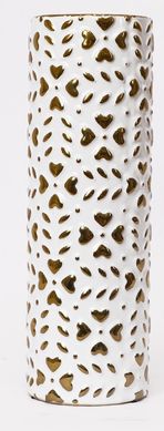 Напольная ваза керамическая с узорами белая 20303