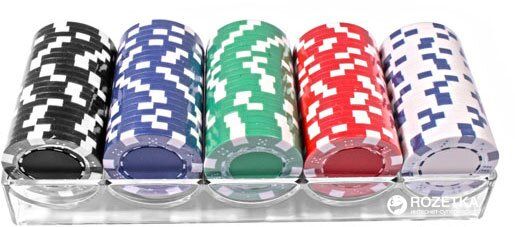 Набор для покера: 100 фишек в пластиковом кейсе Duke 100-S5