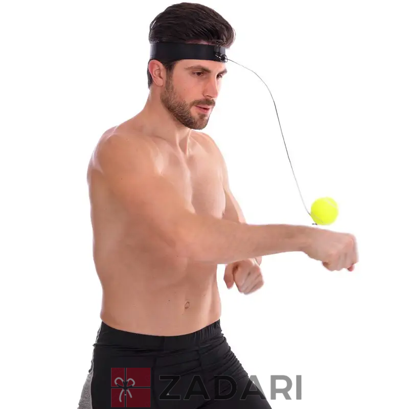 Тренажер для боксу (файтбол), м'яч для реакції на гумці, fightball, м'яч тенісний LOP01-UYT03