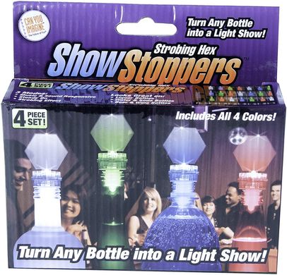 Светящиеся пробки для бутылок "Show Stopper" (мигают в такт музыке)