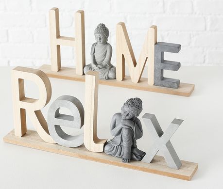 Декоративний напис із фігурою Будди (Home/Relax) МДФ 38*16 см 1020837