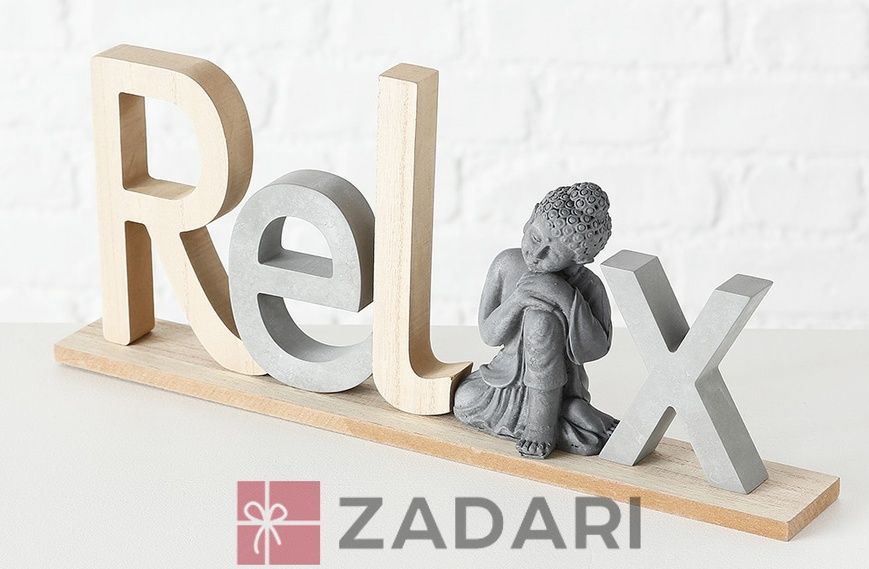 Декоративний напис із фігурою Будди (Home/Relax) МДФ 38*16 см 1020837