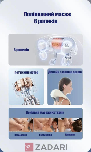 Массажер электрический Massager NEW подогревом для спины/шеи/тела HYU01-VBH02