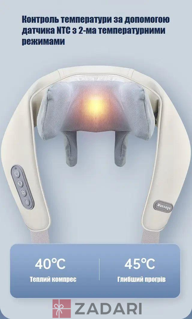 Массажер электрический Massager NEW подогревом для спины/шеи/тела HYU01-VBH02
