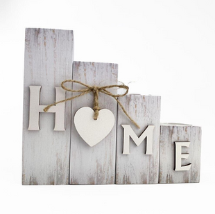 Набор подсвечников (4 шт) "HOME" белый с патиной 10012ба