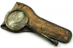 Лупа бронзовая в кожаном чехле Brass Magnifier in Leather Case DN28240