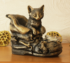 Свічник і олівець кіт у черевику ПП701 бронза