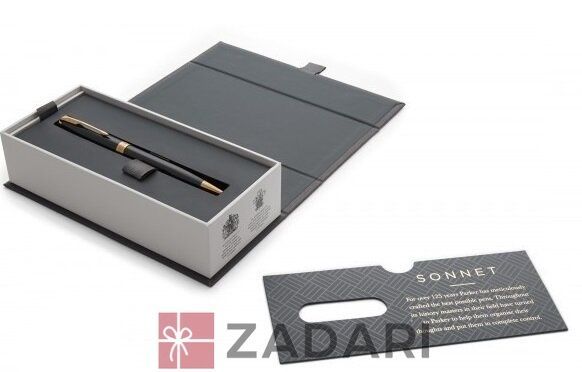 Кулькова ручка Parker SONNET 17 Slim Black Lacquer GT BP 86 031