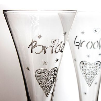 Набор бокалов для шампанского "Жених и невеста" в подарочной упаковке