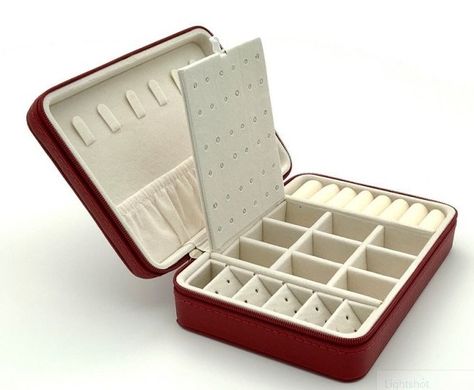 Скринька для зберігання прикрас, органайзер для біжутерії, скриня для прикрас, футляр для ювелірних виробів 17x12x5 см червона BX-03.07red