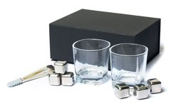 Подарунковий набір для віскі (2 склянки, кубики для віскі 6 шт та щипці) 980044